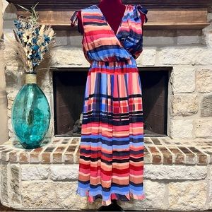 Catherine Malandrino Sleeveless multicolored pleated  knee length casual…